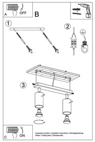 Lampă spot RING 2 2xGU10/40W/230V alb
