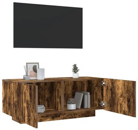 vidaXL Comodă TV, stejar fumuriu, 100x35x40 cm, lemn prelucrat