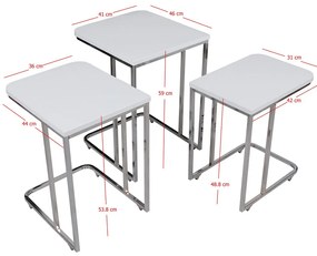 Zigon masă pliabilă, 3 buc