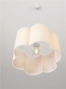 Lustra suspendata cu abajur textil bej BLOOSY