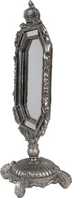 Oglinda de masa, argintie, cu aspect vintage, 15x10x31 cm, Silver