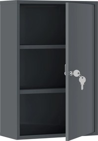 kleankin Dulap medical de perete, dulap pentru baie cu 3 rafturi, 2 chei, 40 x 18 x 60 cm, Gri | Aosom Romania