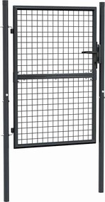 vidaXL Poartă de grădină din plasă, oțel galvanizat, gri, 100x125 cm