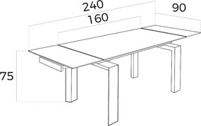 Masa dining extensibila design modern Walnut, 160-240x90cm AC-DT638B