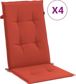 vidaXL Perne scaun spătar înalt, 4 buc. melanj roșu 120x50x4 cm textil