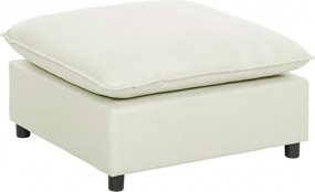 HOMCOM Taburet pentru picioare Ottoman din stofă modernă cu picioare din plastic pentru living și dormitor, 75 cm, crem | Aosom Romania