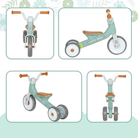 AIYAPLAY Bicicletă fără pedale pentru copii 1-3 ani până la 20 kg, 3 roți silențioase, 69 x 40 x 49 cm, verde | Aosom Romania