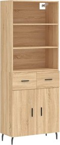 vidaXL Dulap înalt, stejar sonoma, 69,5x34x180 cm, lemn compozit
