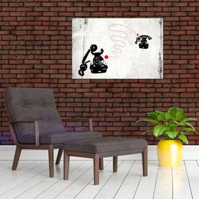 Tablou - Desen de telefon în stilul lui Banksy (90x60 cm)