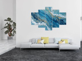 Tablou - Marmură bleu cu aur II. (150x105 cm)