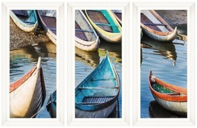 Tablou 3 piese Framed Art Fishing Boats