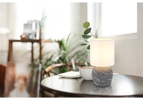 Veioza de masa ceramica gri textil alb MARBLE