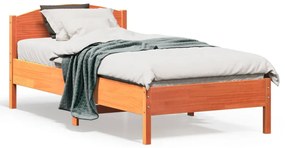 vidaXL Cadru pat fără saltea, maro ceruit, 75x190 cm, lemn masiv pin