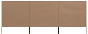 vidaXL Paravan anti-vânt cu 3 panouri, gri taupe, 400 x 80 cm, textil