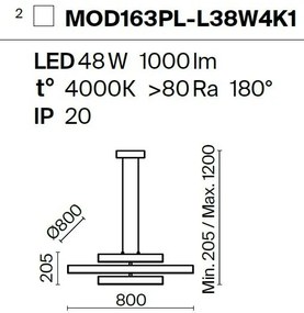 Lustra LED suspendata design modern Origami alb
