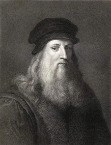 Fotografie Leonardo da Vinci  engraving), English School,