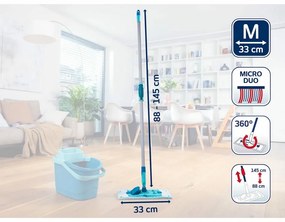 Mop Leifheit PowerClean M micro duo cu barătelescopică 55512