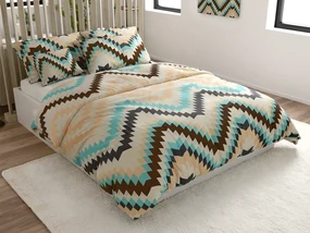 Lenjerie de pat din bumbac Renforce DIAGRAM crem Dimensiune lenjerie de pat: 70 x 90 cm | 140 x 200 cm