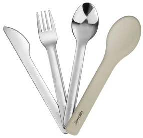 Set de 3 tacâmuri Kinghoff KH 1954, Cutie de depozitare din silicon, Oțel inoxidabil, Argint