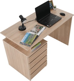 Masă PC, stejar sonoma, HANY NEW