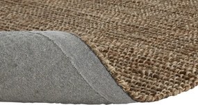 Covor din iută împletit manual, antiderapant, maro natural, 160 x 230 cm, 3000 GSM, „Jute Carpet"