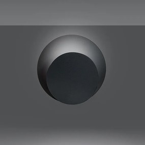 Aplica perete moderna neagra rotunda din metal Idea