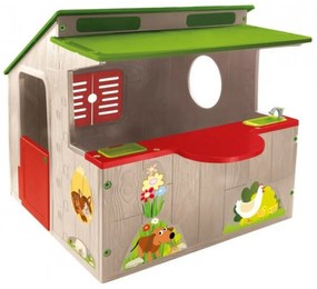 Casuta Copii cu Bucatarie NOVOKIDS™ Kitchen House , Pentru casa si gradina, Dimensiuni 139x118x120 cm, Ferestre si usa mobile, Plastic aditivat