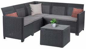 Canapea de colț Claire VII cu 5 locuri și masă cu perne, grafit