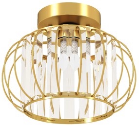 HOMCOM Plafonieră modernă, cristale, auriu, soclu E27, ideală pentru living și dormitor | Aosom Romania