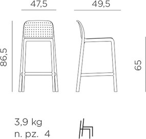 Scaun de Bar, Exterior, Nardi - Lido Mini
