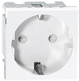 Priza cu impamantare, 2 module, pentru prizele de blat Orno Norgen, alb