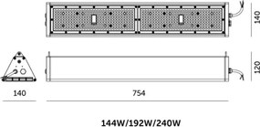 Corp de iluminat industrial tehnic NICO HIGHBAY LED/144W/230V 3000/4000/6000K IP65