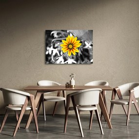 Tablou pe sticlă cu floare galbenă (70x50 cm)