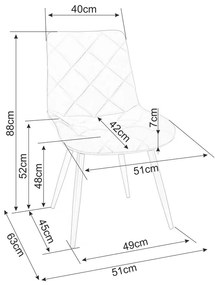 Scaun de bucaterie Ralph Velvet, gri deschis