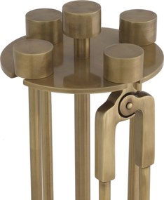 Suport cu set de instrumente pentru semineu Lara alama vintage