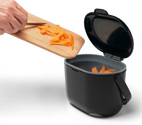 Recipient pentru deșeuri compostabile Addis Caddy, 2,5 l, negru-gri