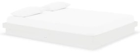 819918 vidaXL Cadru de pat, alb, 160x200 cm, lemn masiv