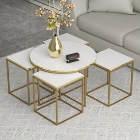 Set masuta de cafea Clarita, negru marmurat, 25072