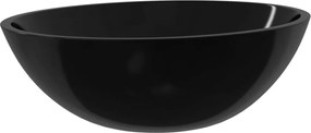 vidaXL Chiuvetă din sticlă, negru, 50x37x14 cm