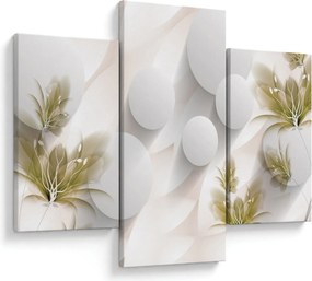 Tablou - 3D cercuri cu flori (90x60 cm)