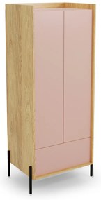 Dulap Mobius 2D roz/natur H179 cm