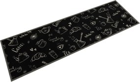 vidaXL Covor de bucătărie lavabil Morning, negru, 45x150 cm, catifea