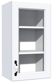 Corp superior 40 vitrina cu 1 usa Zebra MDF alb drept