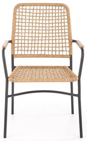 Scaun de bucaterie Baltar, ratan / negru