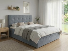 Pat boxspring tapitat DIRELIS TRINITY 180x200 cm gri Saltea: Saltea cu arcuri Bonell