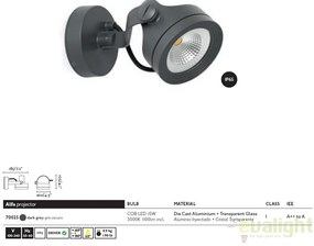 Aplica / Proiector LED de exterior cu protectie IP65 / 3000K ALFA 70025