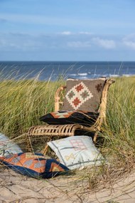 Pernă Kilim abastru portocaliu 40x40 cm