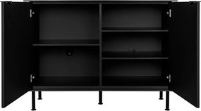 Comodă neagră cu orificiu pentru cabluri 120x88x50 cm Suumo – noo.ma