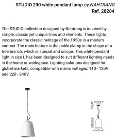 Lustra suspendata design modern Studio 290 alb