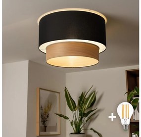 Brilagi - Lustră LED aplicată CERIA 1xE27/40W/230V Ø 50 cm negru/bej